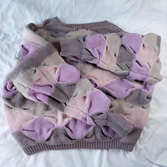 Heavyweight Vintage Wool Oversized Chunky Knit Pastel Sweater - Picture 15 of 16